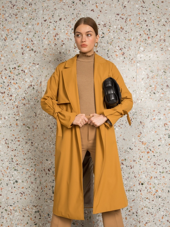 Плащ   Urban style горчица арт. м-432