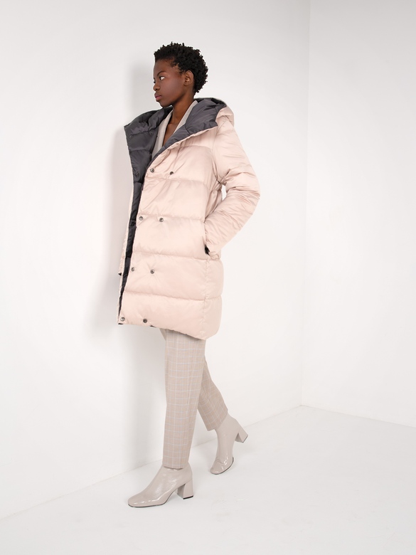 Пуховик цв. графит-бежевый арт.м-524