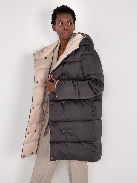 Пуховик цв. графит-бежевый арт.м-524