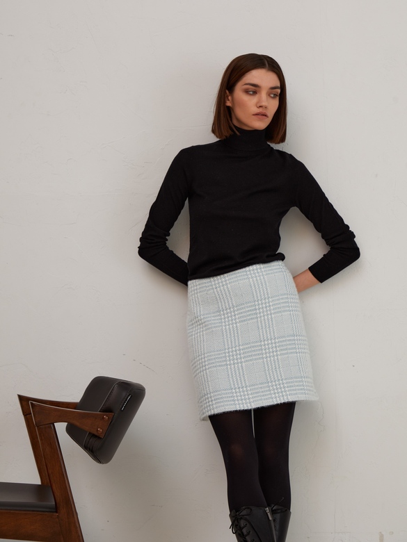 Юбка цв. клетка-ментол арт.м-536