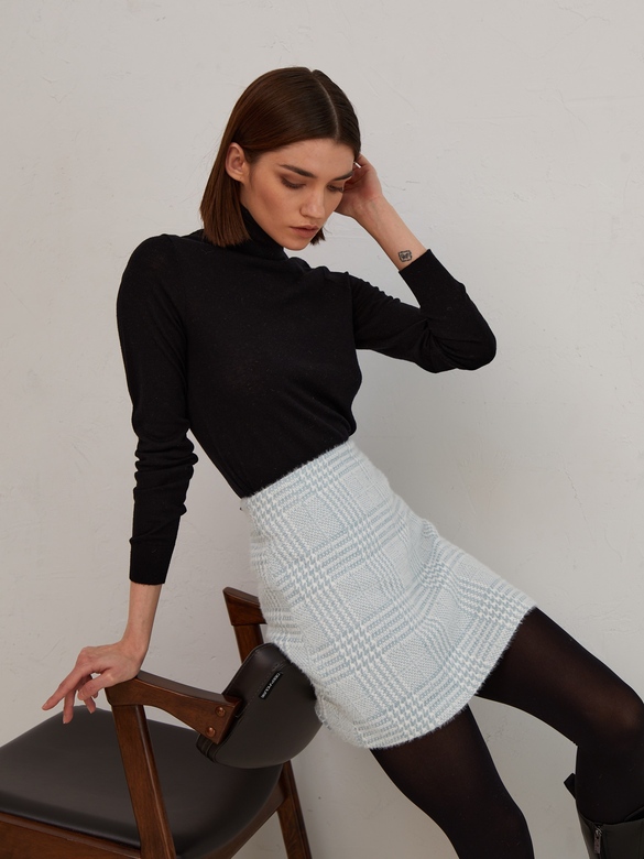 Юбка цв. клетка-ментол арт.м-536