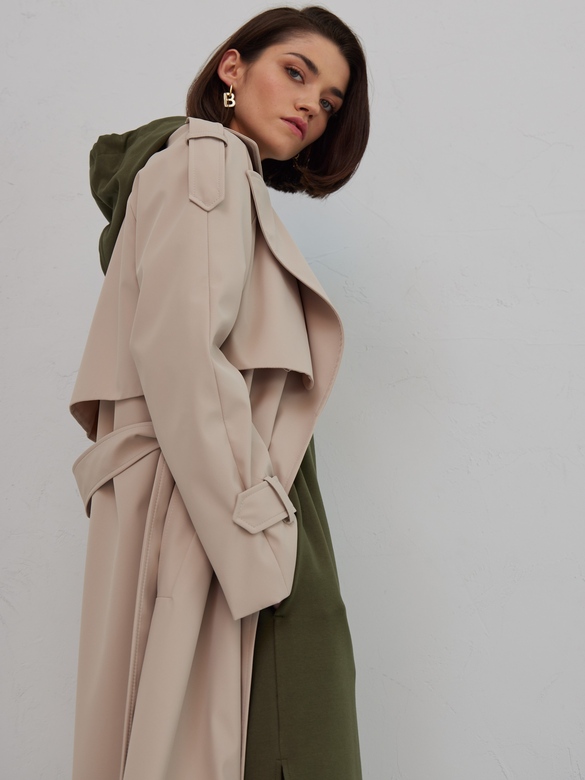 Тренчкот цв. светло-бежевый  арт. м-537