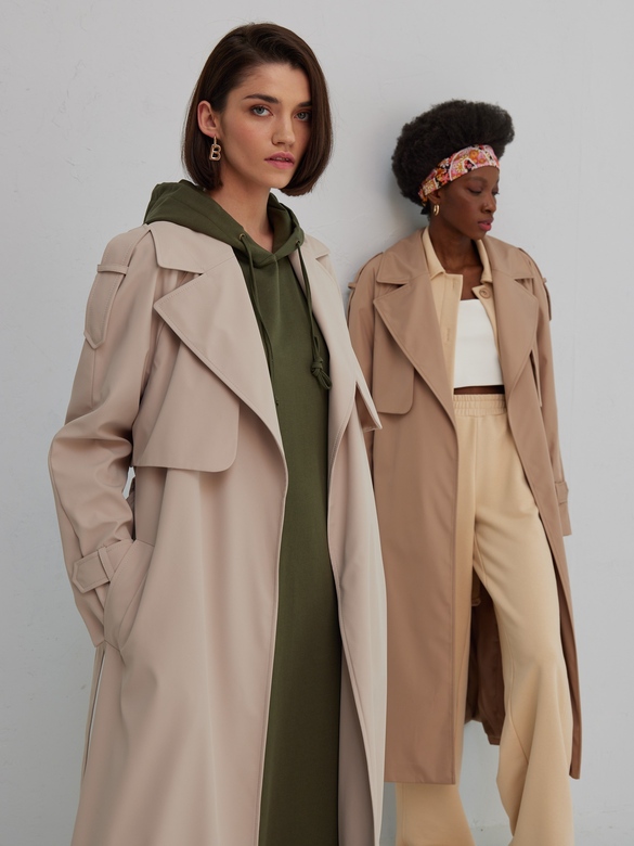 Тренчкот цв. светло-бежевый  арт. м-537