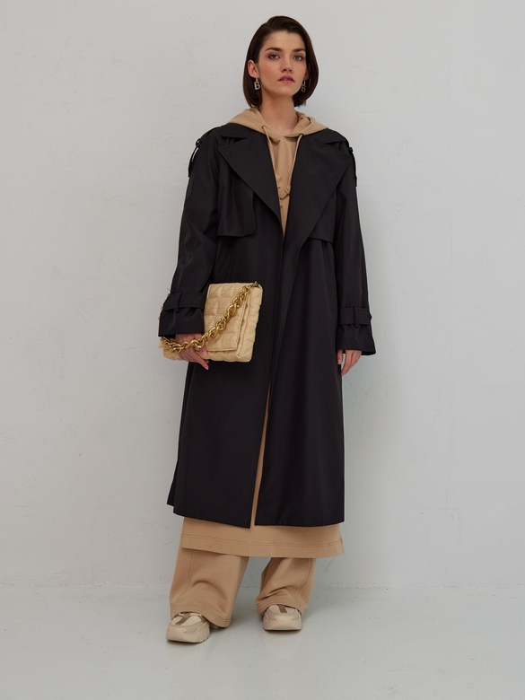 Тренчкот цв. черный арт. м-537