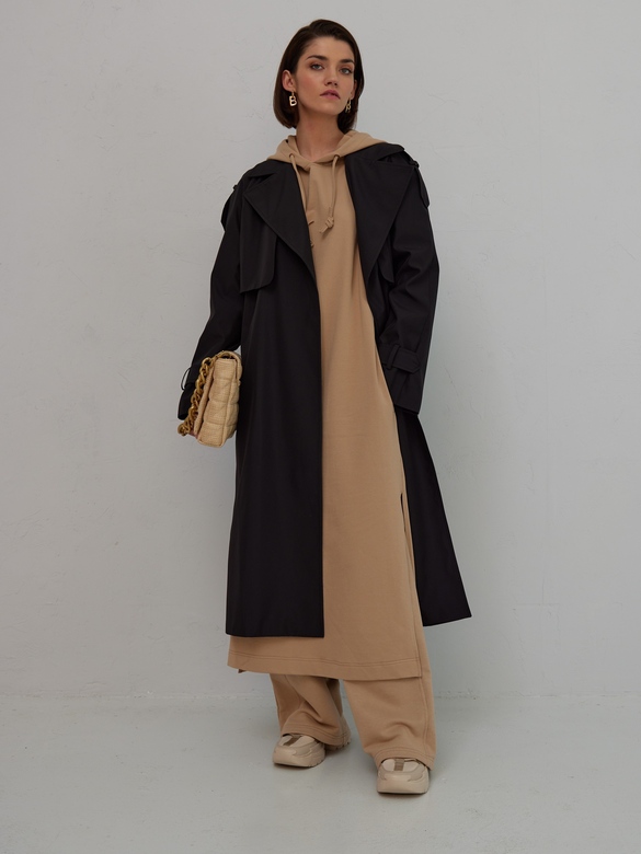 Тренчкот цв. черный арт. м-537