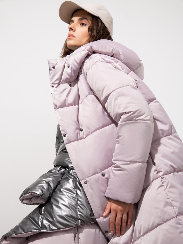 Пуховик цв. лавандовый-серебро арт.м-524