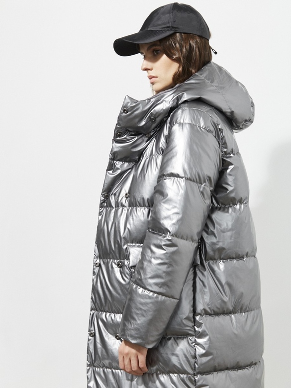 Пуховик цв. асфальт-серебро арт.м-508