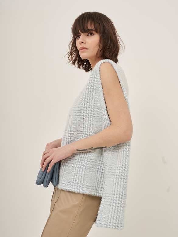 Жилет цв. клетка ментол арт.м-564