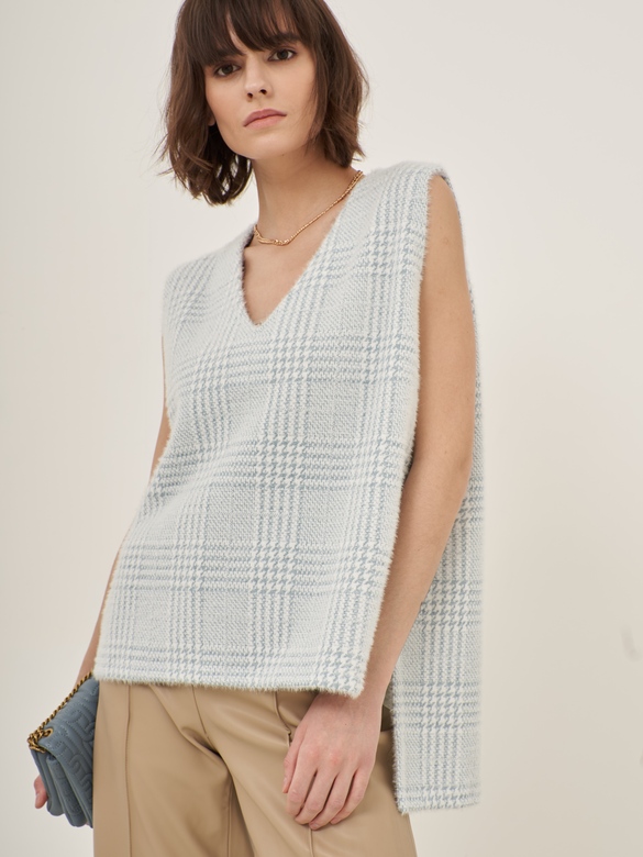 Жилет цв. клетка ментол арт.м-564