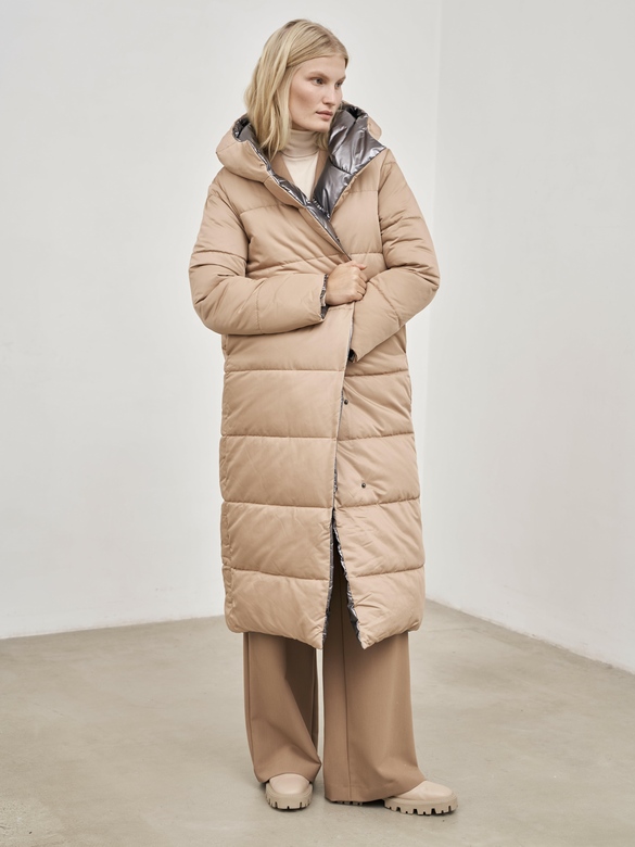 Пуховик цв. сафари-серебро арт.м-508