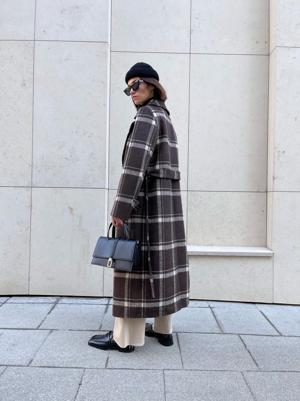 Пальто COAT-ROBE Classic цв. клетка шоколад арт.м-450