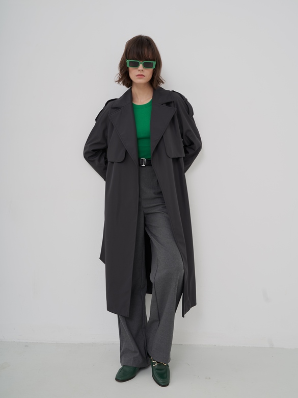 Тренчкот цв. асфальт  арт. м-537