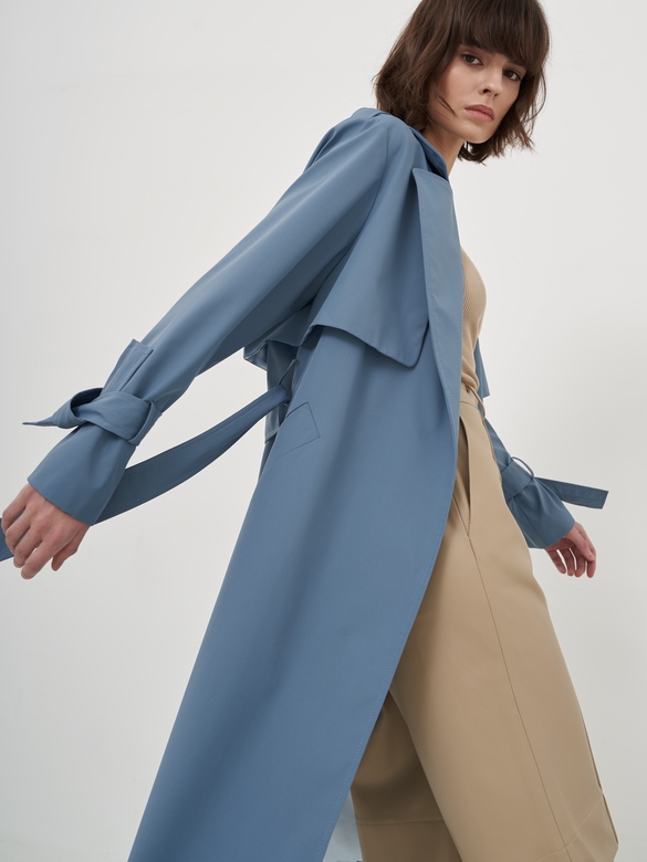 Плащ  Urban style стальной голубой арт. м-432