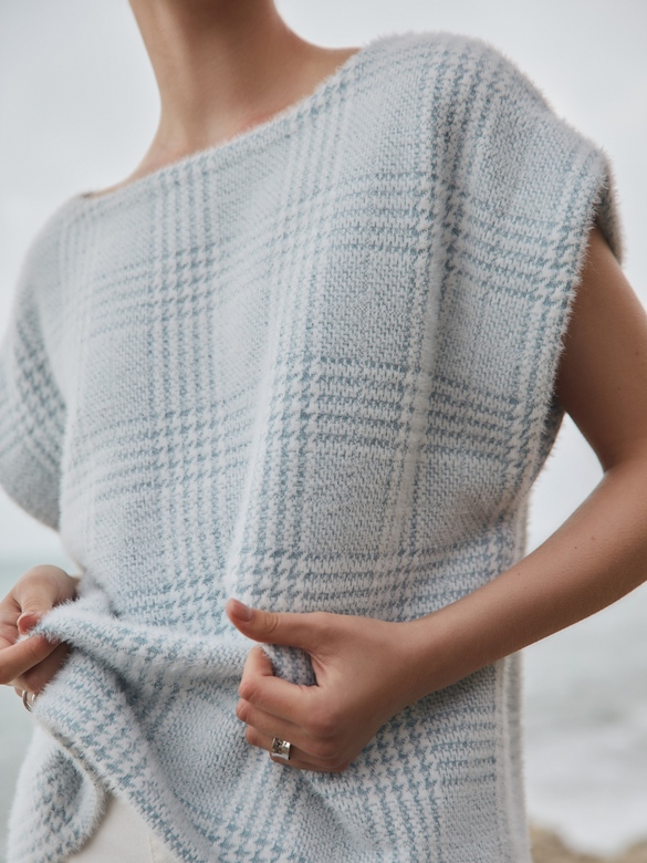 Жилет цв. клетка ментол арт.м-565