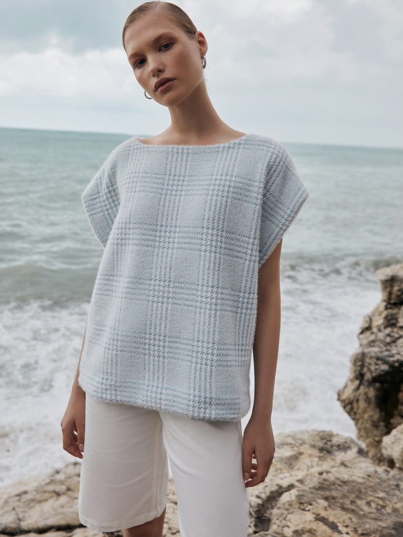 Жилет цв. клетка ментол арт.м-565