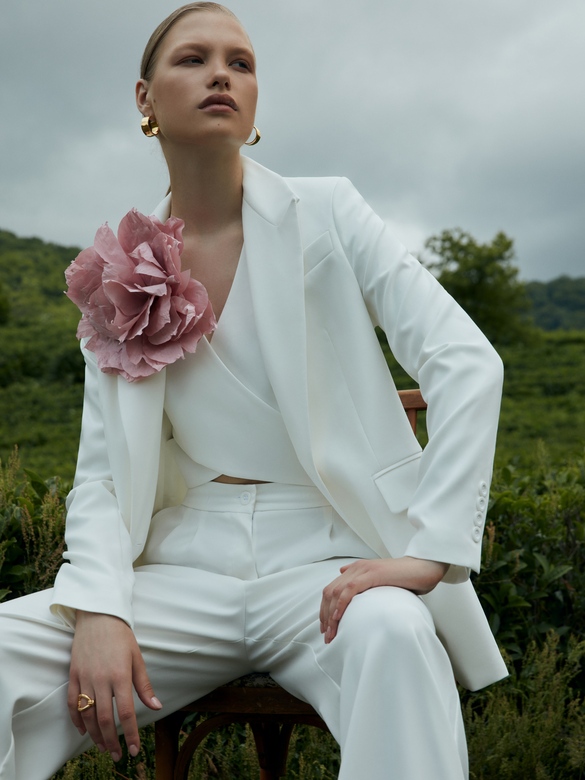 Брошь-пион цв. пыльная роза арт. м-576