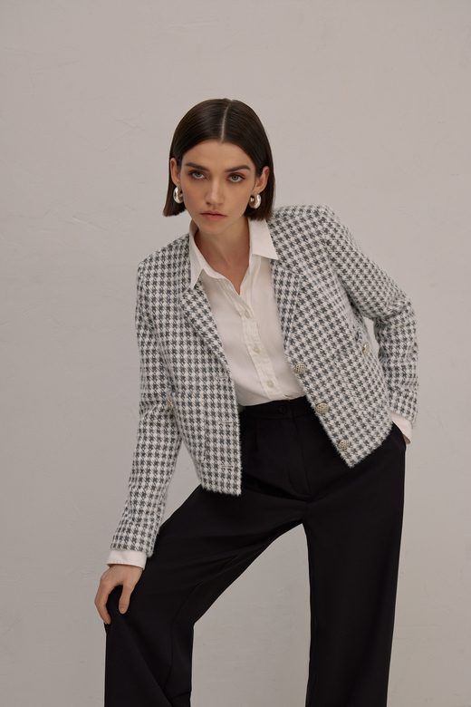 Жакет цв. черно-белый арт. м-583