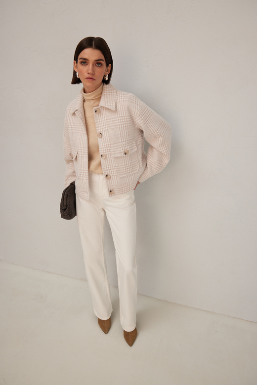 Полупальто цв. клетка-бежевая арт. м-585