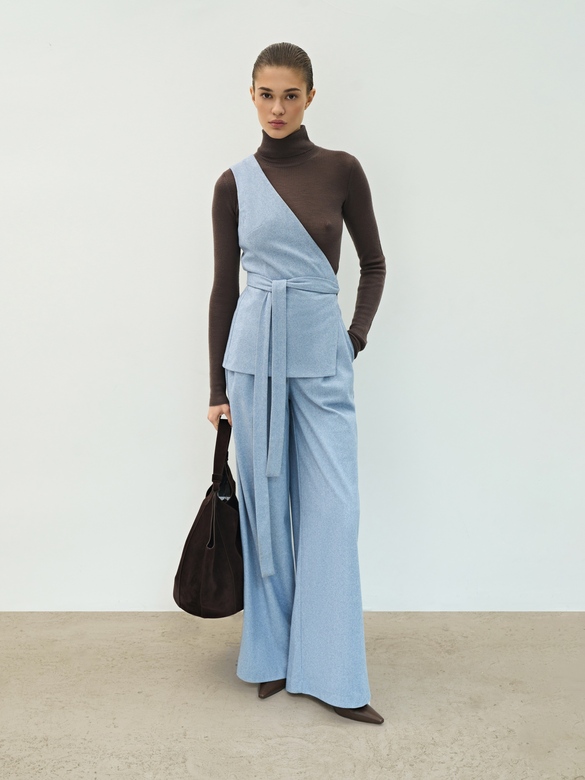 Брюки цв. елочка-голубая арт. м-595