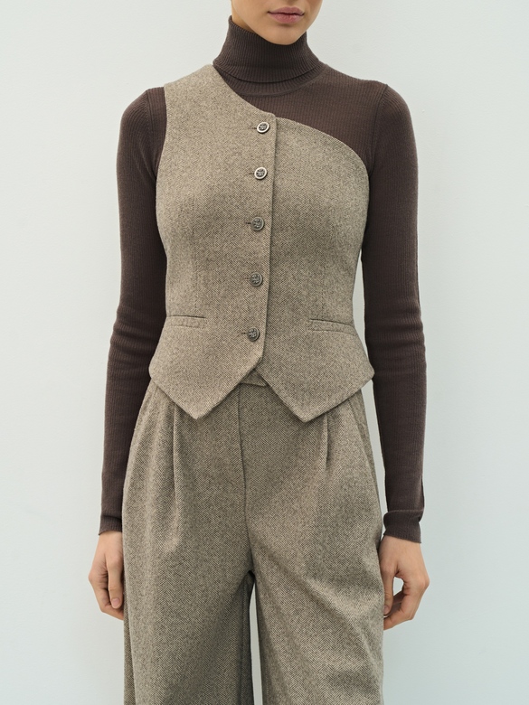 Брюки цв. елочка-горчица арт. м-595