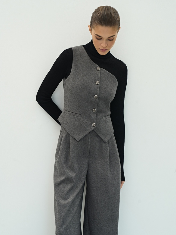 Брюки цв. елочка темно-серая арт. м-595