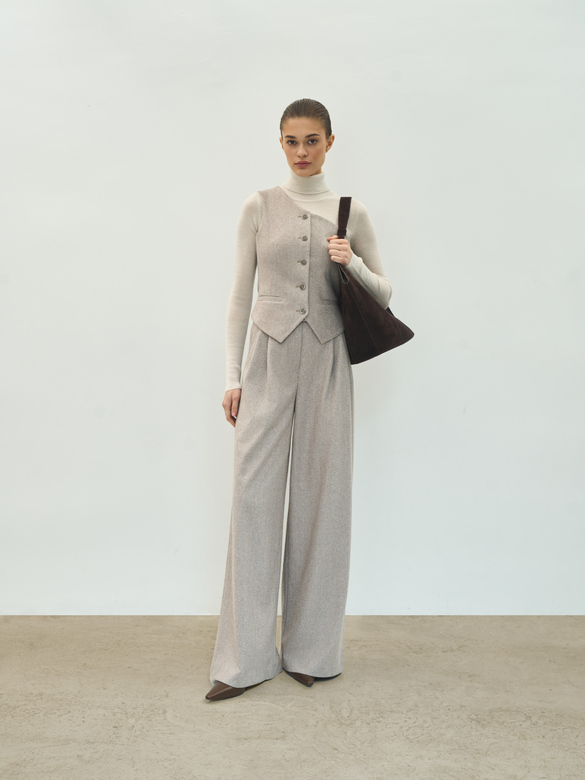 Брюки цв. елочка-бежевая арт. м-595