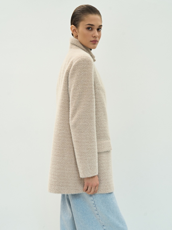 Пальто цв. елочка-капучино арт.м-514