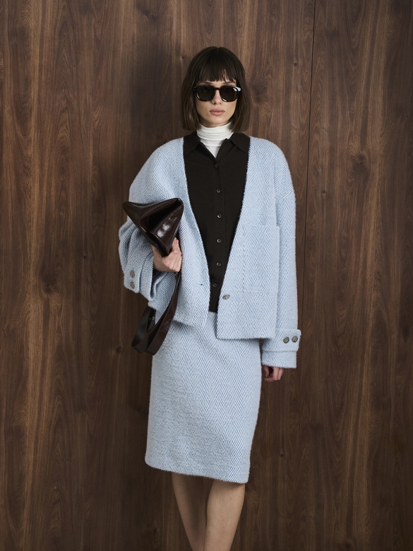 Жакет цв. ёлочка-голубая арт. м-605