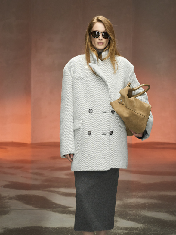 Пальто утепленное цв. елочка-серая арт.м-620