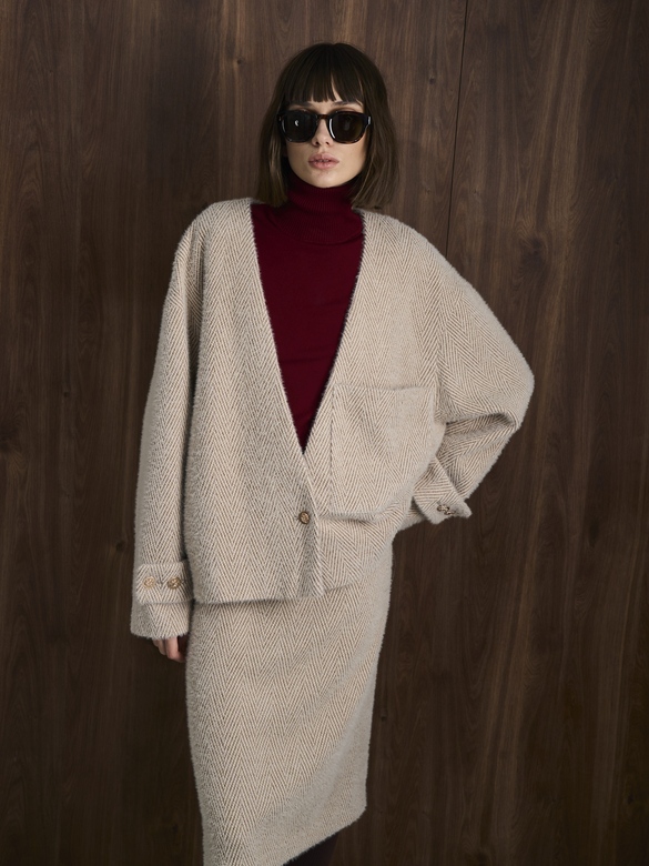 Жакет цв. елочка-капучино арт. м-605