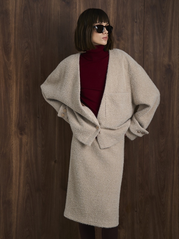 Юбка цв. елочка-капучино арт.м-623