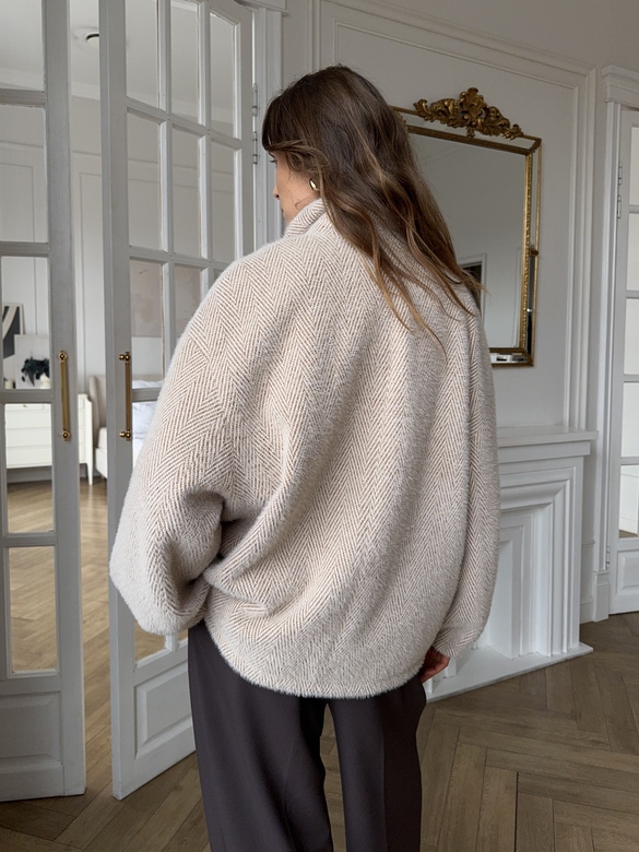 Жакет цв. ёлочка-капучино арт. М-625