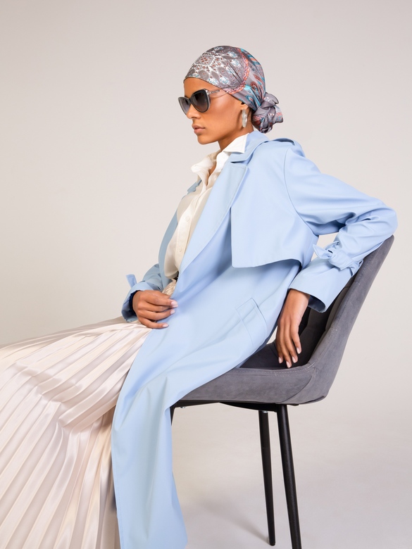 Плащ   Urban style  светло-голубоой  арт. м-432