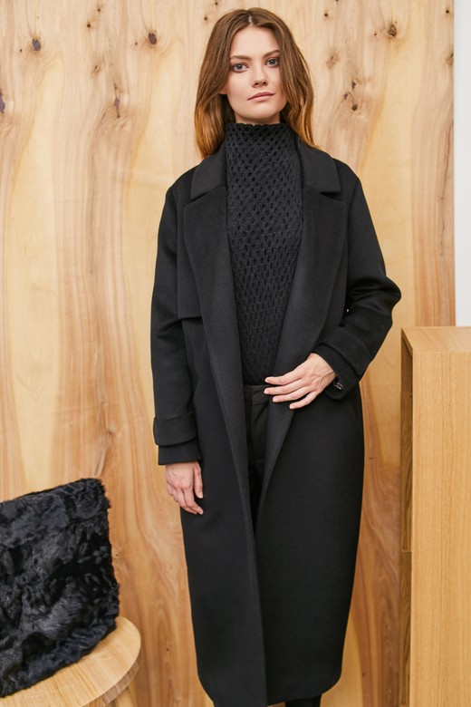 Пальто COAT-ROBE  цв. чёрный  арт.м-438