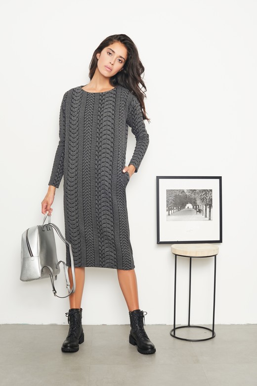 Платье   цв. серый меланж  арт.м-442