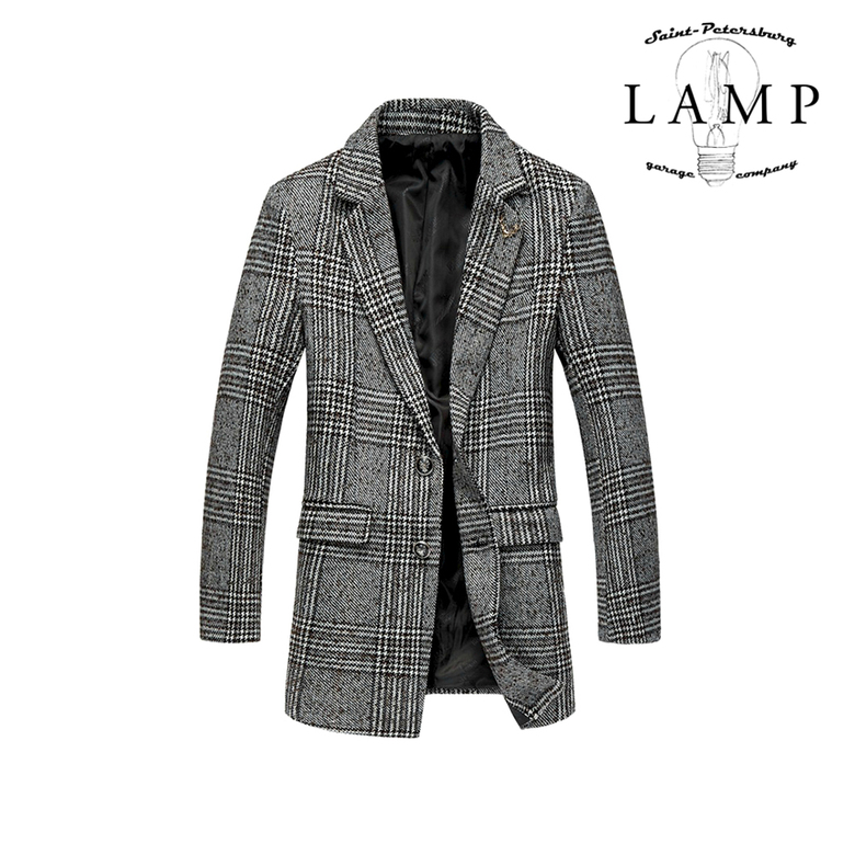 Grey warm checkered jacket 2312