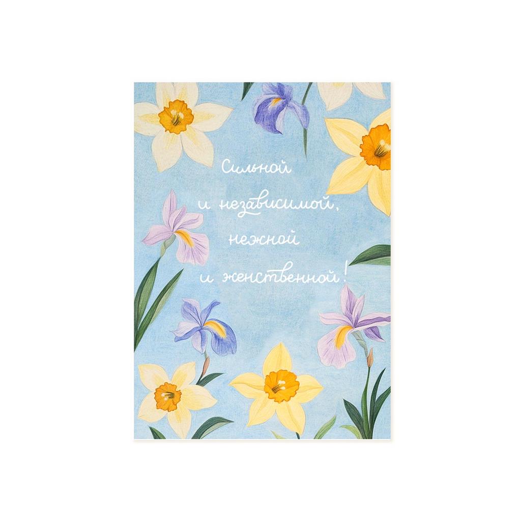 Мини-открытка "Сильной и нежной"