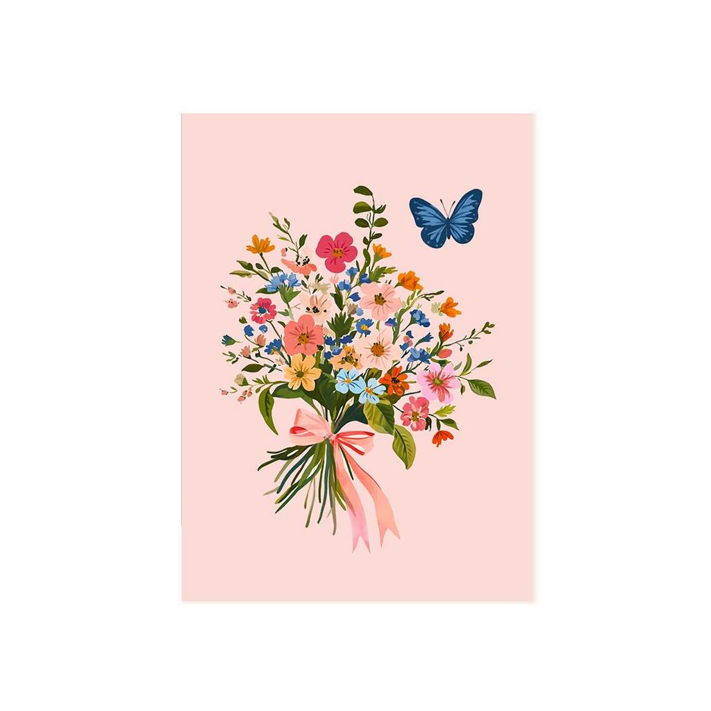 Мини-открытка "Летний букет", без надписи