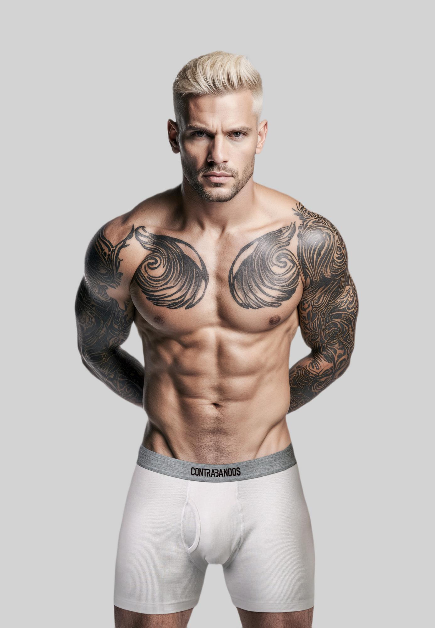 Мужские боксеры-риб удлиненные CONTRABANDOS BOXERS LONG RIB WHITE