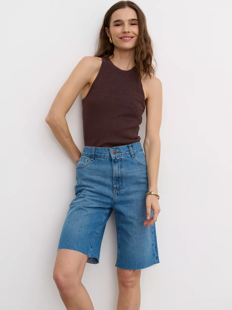 Шорты трубы классические голубые y2k