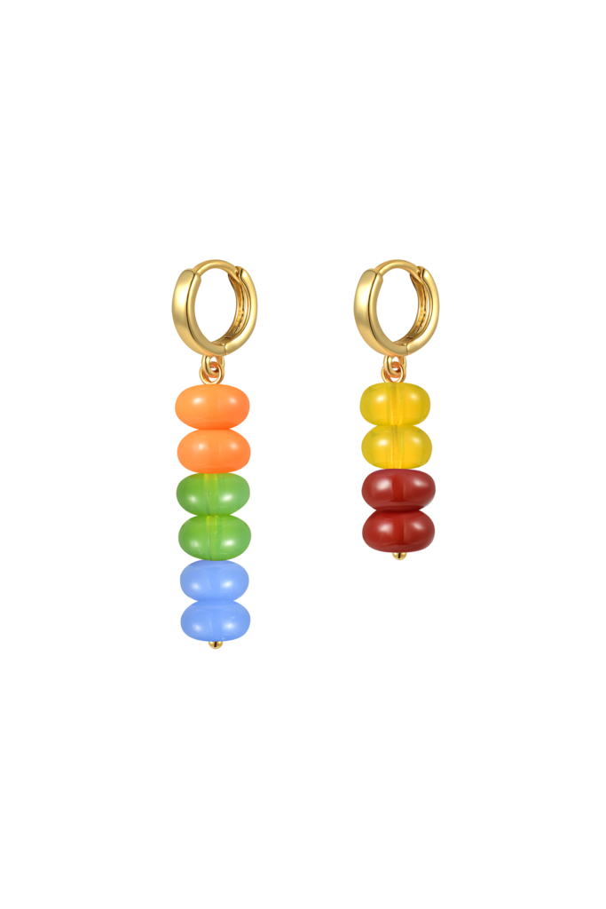 Серьги с цветными бусинами