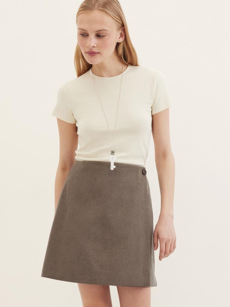 Юбка мини на запах коричневая