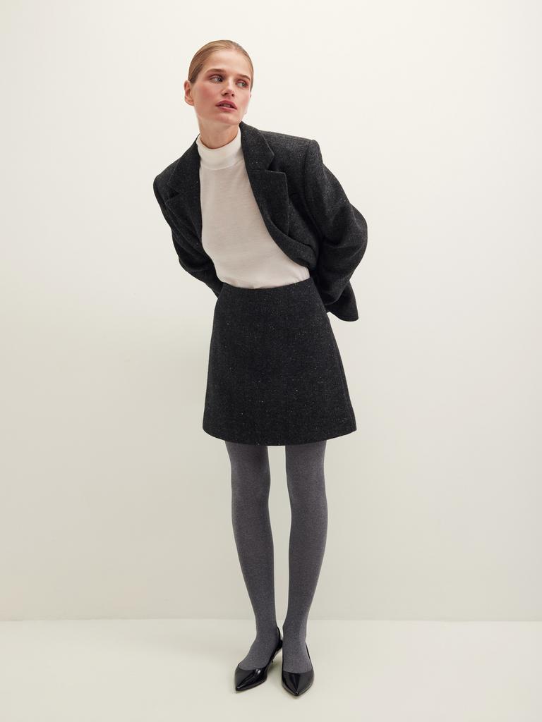 Юбка твидовая черного цвета