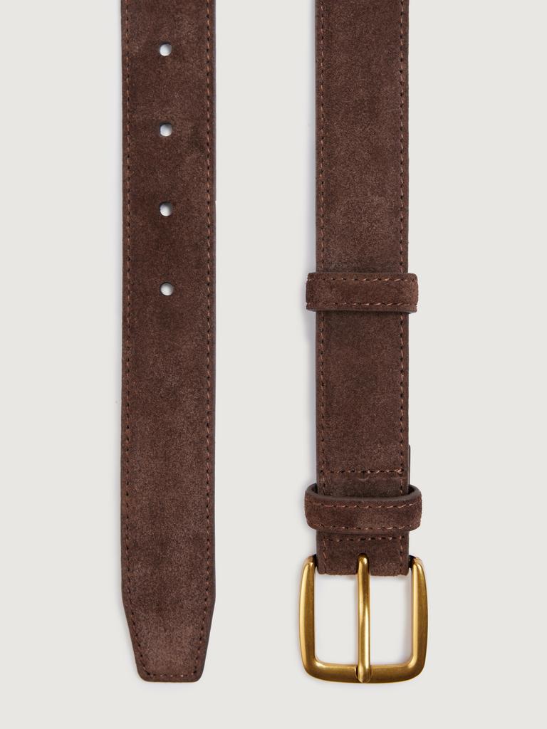 Замшевый ремень коричневого цвета