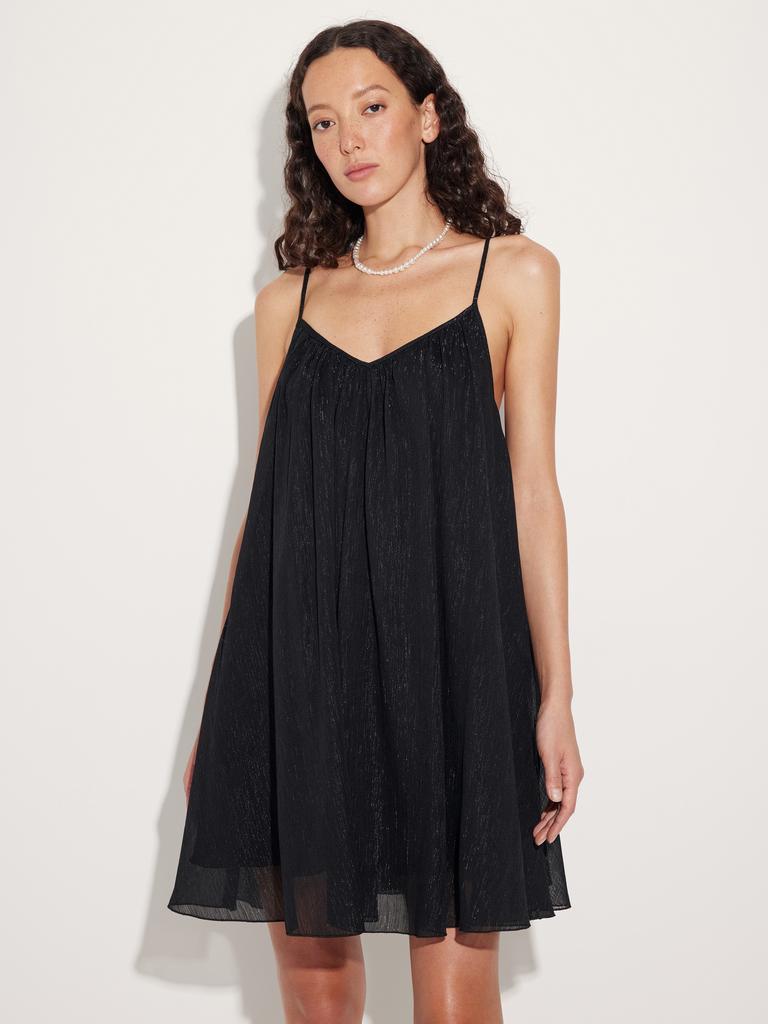 Расклешённое платье из шифона с люрексом