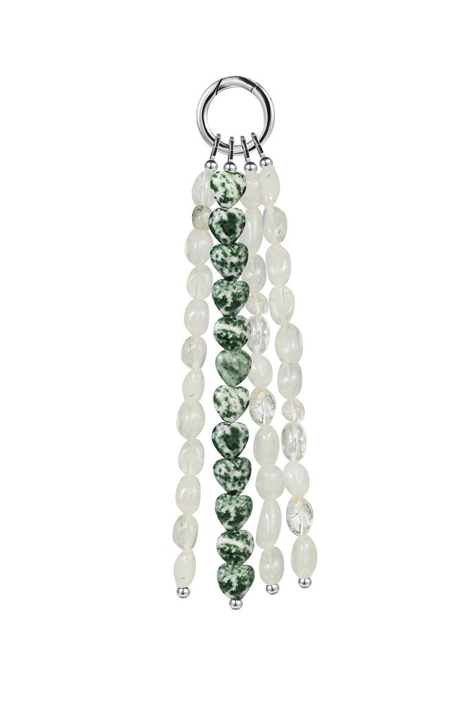 Брелок из горного хрусталя и яшмы