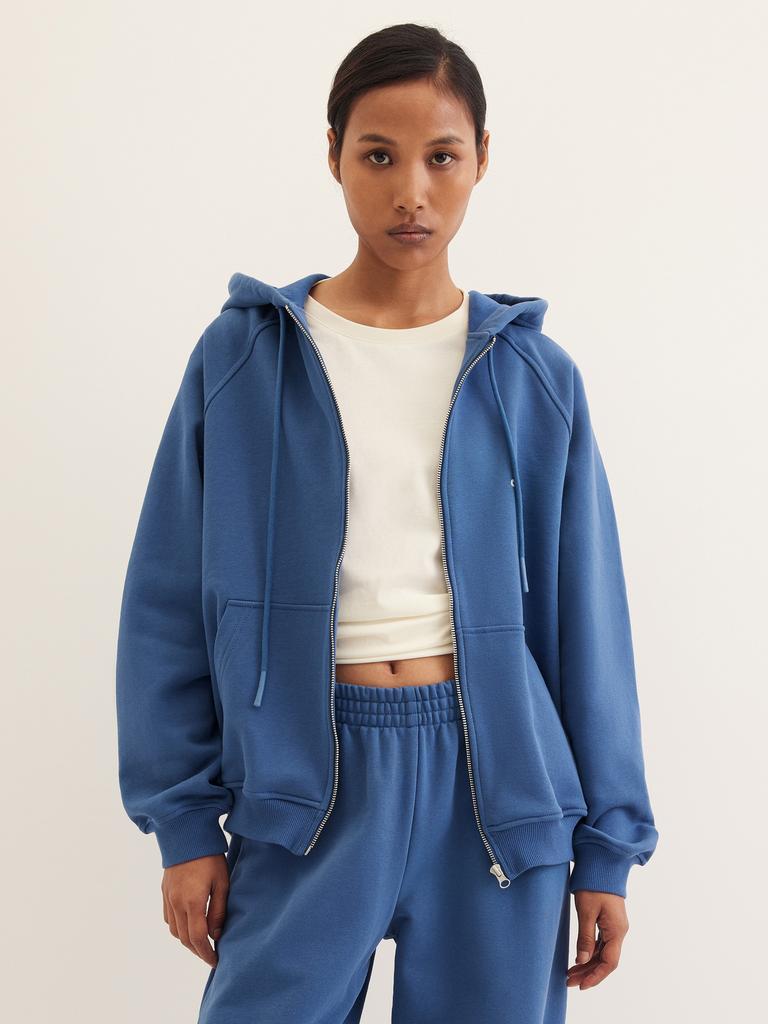 Худи на молнии «Chaika» синего цвета