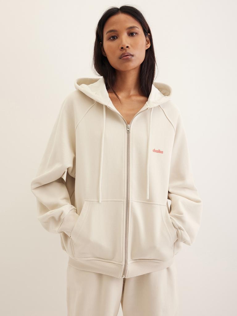 Худи на молнии «Chaika» светло-серого цвета