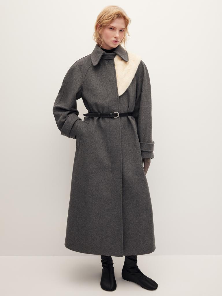 Пальто реглан из шерсти