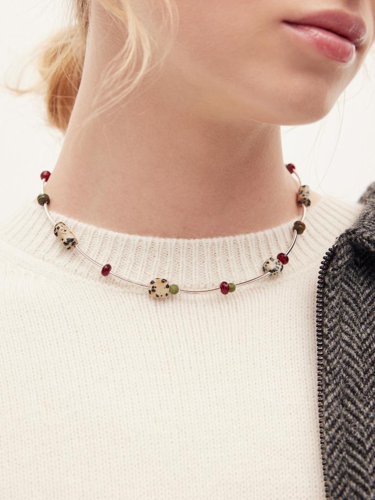  Чокер из яшмы, граната и нефрита